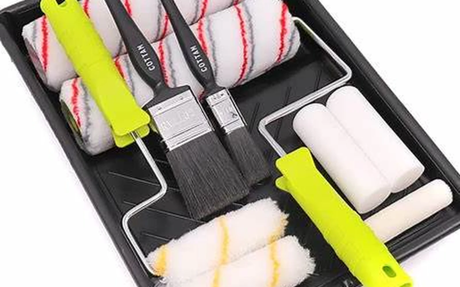 Kit limpo de ferramentas e materiais para pintura